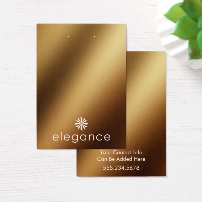 Add Your Logo Gold Earring Holder Display Card (Desk)