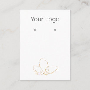 Add Your Logo Gold Floral Earring Display Card