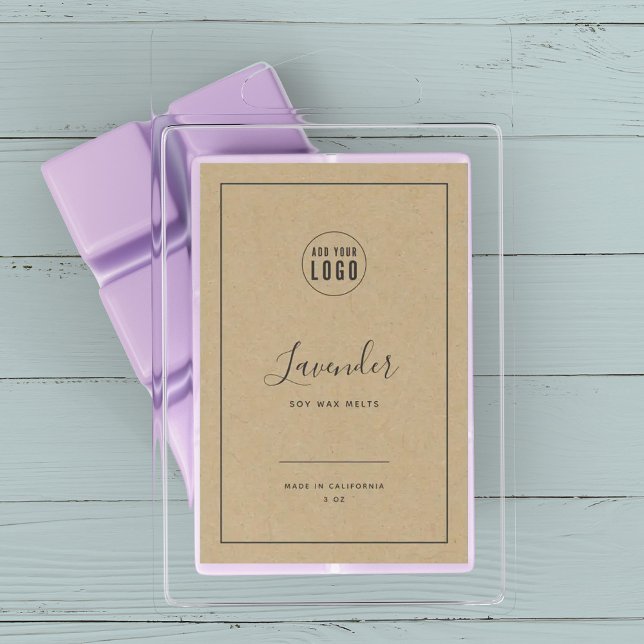 Add Your Logo Grey Border Kraft Product Label (Creator Uploaded)