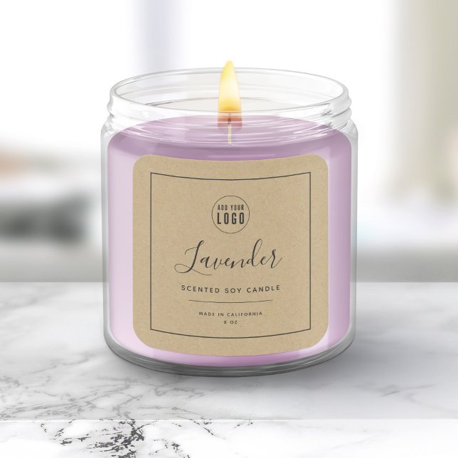 Add Your Logo Grey Border Kraft Product Label (Creator Uploaded)