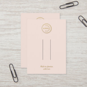 Add Your Logo Hair Clip Barrette Display Blush Business Card