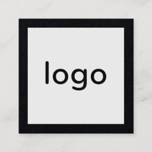 Add your logo handmade rustic black kraft paper square business card