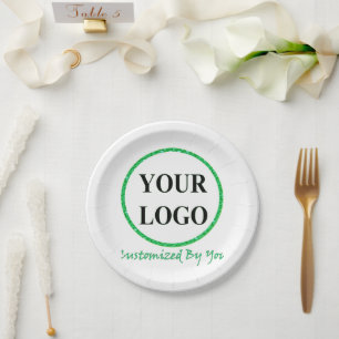 ADD YOUR LOGO HERE Baby Shower Minimalist Simple Paper Plate
