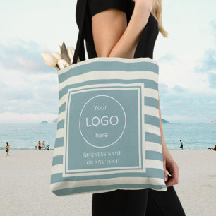 Add your logo here company business striped tote  bag
