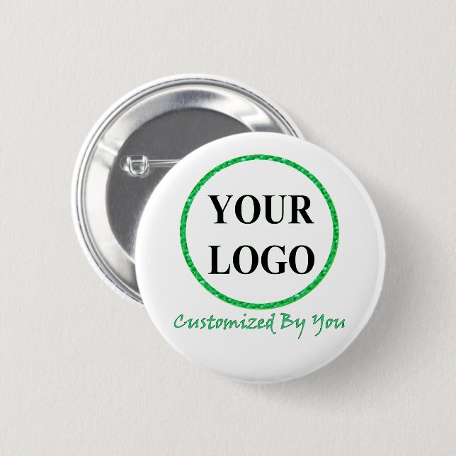 ADD YOUR LOGO HERE CUSTOM WEDDING 6 CM ROUND BADGE (Front & Back)