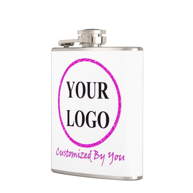ADD YOUR LOGO HERE CUSTOM WEDDING GIFT Flask (Left)