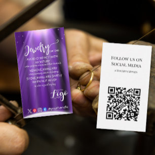 ADD YOUR LOGO jewellery CARE CARDS UK