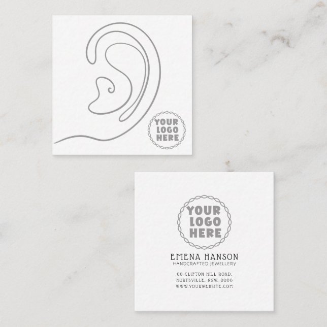 Add Your Logo jewellery Earrings Display Card (Front/Back)