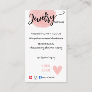 ADD YOUR LOGO JEWELRY CARE CARDS