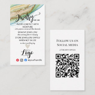 ADD YOUR LOGO jewelry CARE CARDS UK