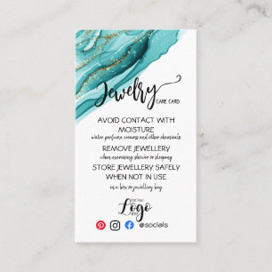 ADD YOUR LOGO jewelry CARE CARDS UK