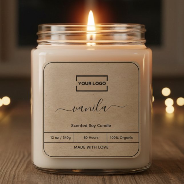  Add Your Logo  Kraft Background Candle Label (Creator Uploaded)