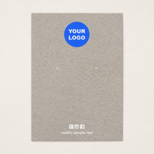 Add Your Logo Kraft  Earring Black Display Card