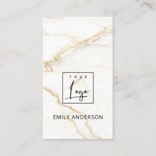 ADD YOUR LOGO MINIMAL MARBLE TEXTURE PROFESSIONAL BUSINESS CARD