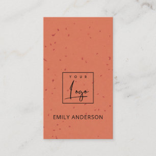ADD YOUR LOGO MINIMAL TERRACOTTA CERAMIC TEXTURE BUSINESS CARD