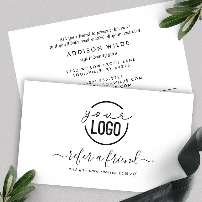 Add Your Logo Modern Minimalist Simple Referral Card (Creator Uploaded)