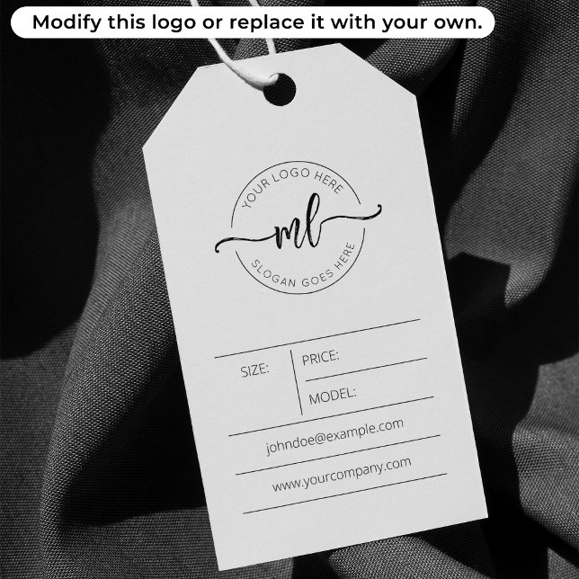 Add Your Logo Monogram Initials Clothing Hang Tag (Creator Uploaded)