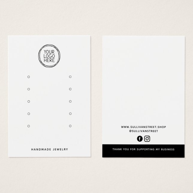 Add Your Logo Multi Stud Earrings Display Card (Front & Back)