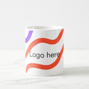 Add your logo name here blue red stripes art desig coffee mug
