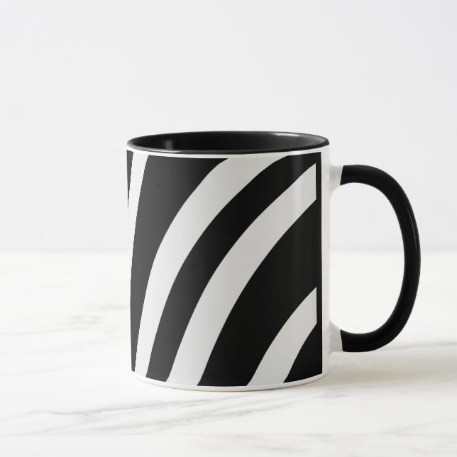 Add your logo name here blue red stripes art desig mug (Right)