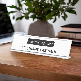 Add Your Logo, Name, Professional Title Desk Name Plate