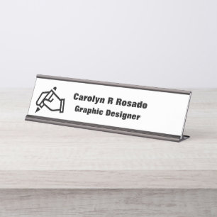 Add Your Logo, Name & SilverDesign-Desk Name Plate