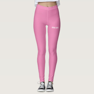 Add Your Logo Name Text Template Modern Pink Leggings