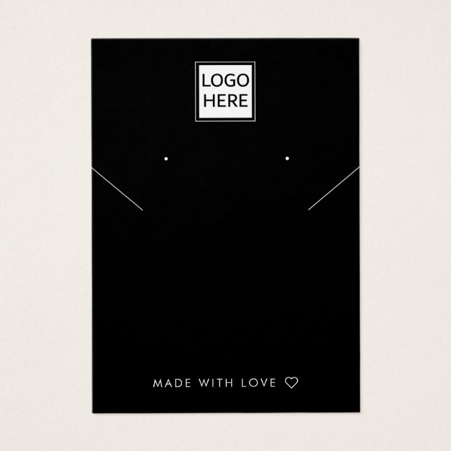 Add Your Logo Necklace chic Earrings Display Card  (Front)