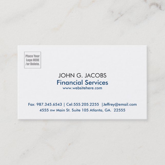 "Add Your Logo" One-Sided Business Card Template (Front)