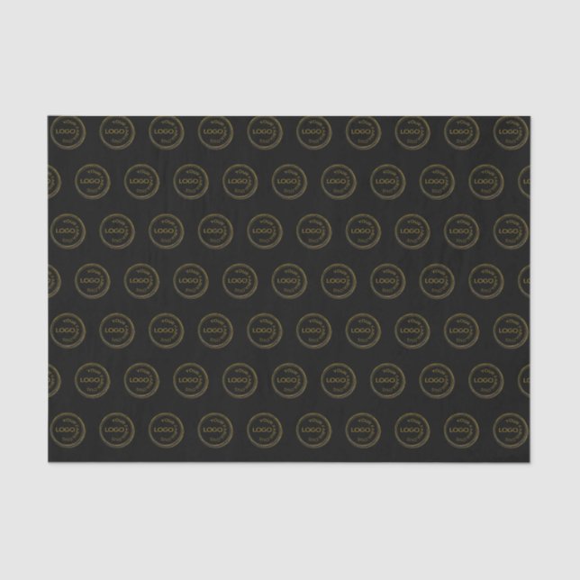 Add Your Logo  Pattern Professional Black Tissue Paper (Front)