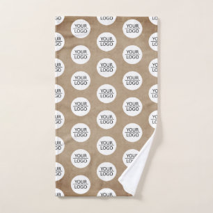 Add your Logo Pattern Rustic Company Promotion Hand Towel