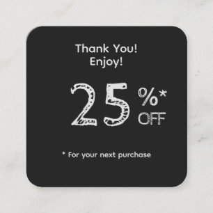 Add Your Logo Percentage Off Black Custom QR Code Discount Card