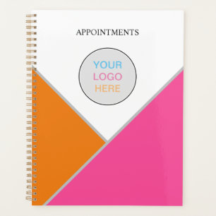 Add Your Logo Pink Grey Orange Appointment Book Planner