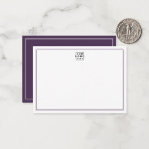Add Your Logo Plum Double Border Business  Card