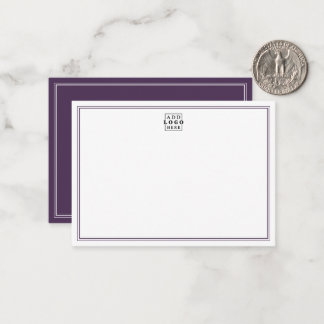 Add Your Logo Plum Double Border Business Card