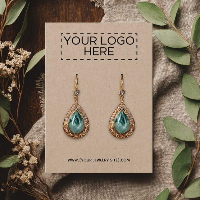 Add Your Logo - Premium Kraft Earring Display Card (Creator Uploaded)