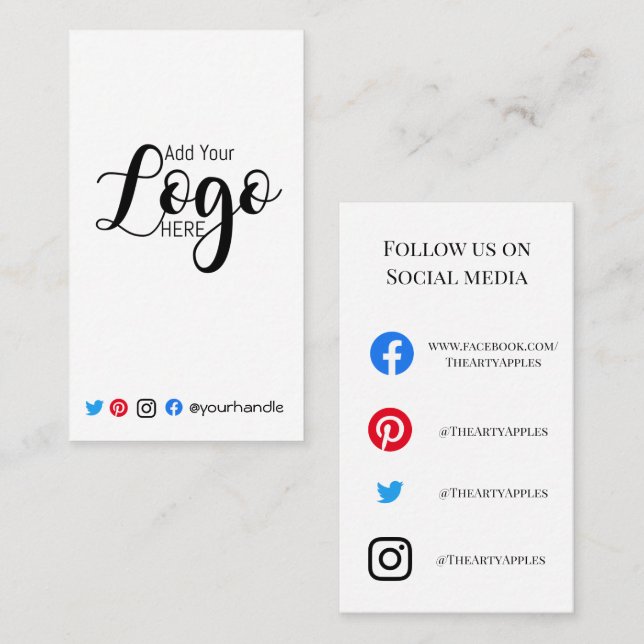 ADD YOUR LOGO product order insert card simple (Front/Back)