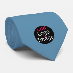 Add Your Logo Promotional Customisable Dusty Blue Tie
