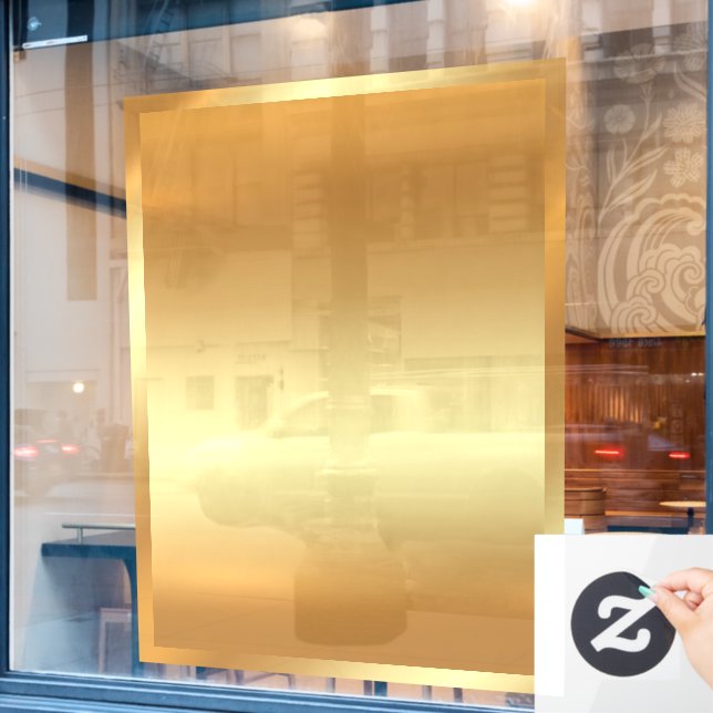 Add Your Logo QR Code Text Blank Background Gold (Cafe Window)