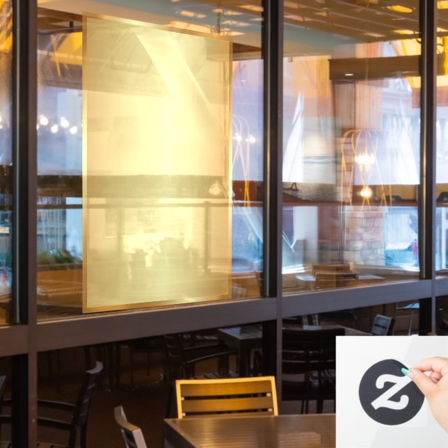 Add Your Logo QR Code Text Blank Gold Background (Restaurant Window)