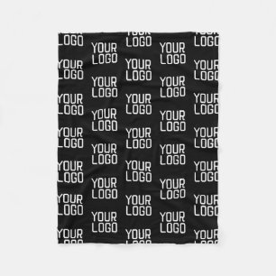 Add Your Logo Repeating Pattern Editable Template Fleece Blanket