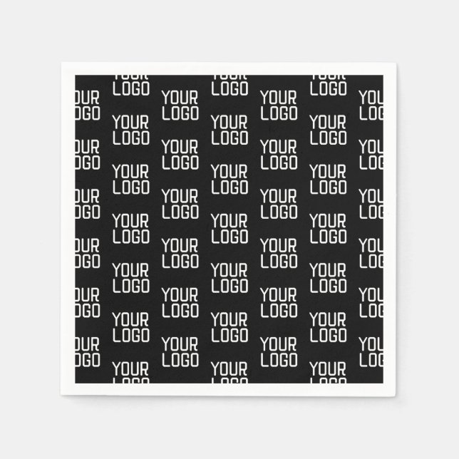 Add Your Logo Repeating Pattern Editable Template Napkin (Front)