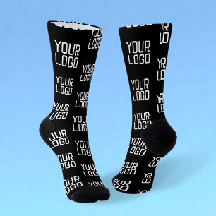 Add Your Logo Repeating Pattern Editable Template Socks