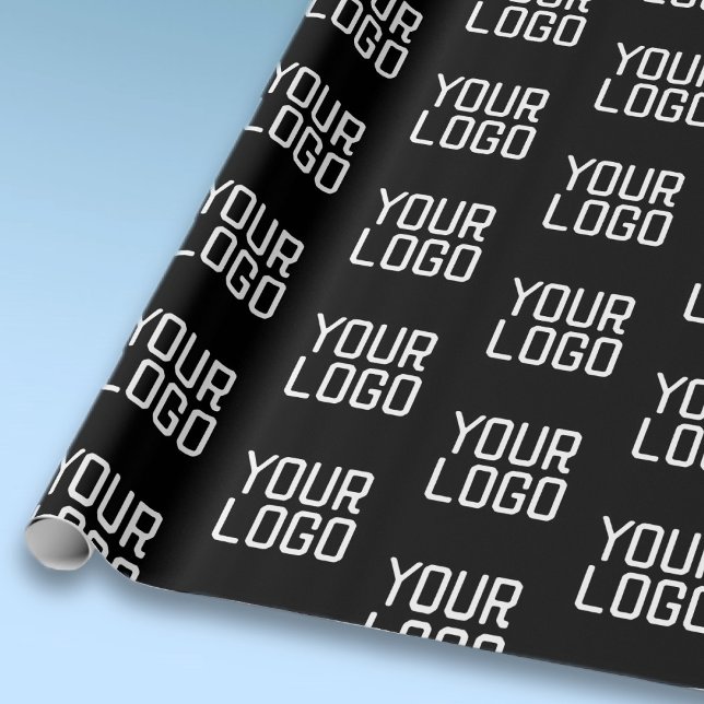 Add Your Logo Repeating Pattern Editable Template Wrapping Paper (Creator Uploaded)