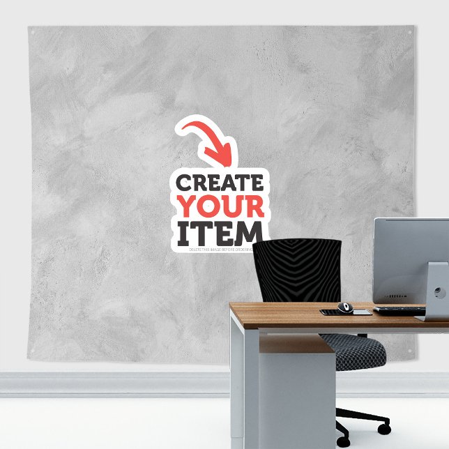 Add your logo Roman Limewash Zoom Backdrop Grey Tapestry (Limewash roman clay  tapestry decor: use it with or without logo. Add texts with the Editor Tool!)