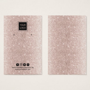 Add Your Logo Rose Gold Glitter Earring Display