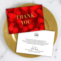 Add Your Logo Ruby Red Bokeh Lights Faux Gold