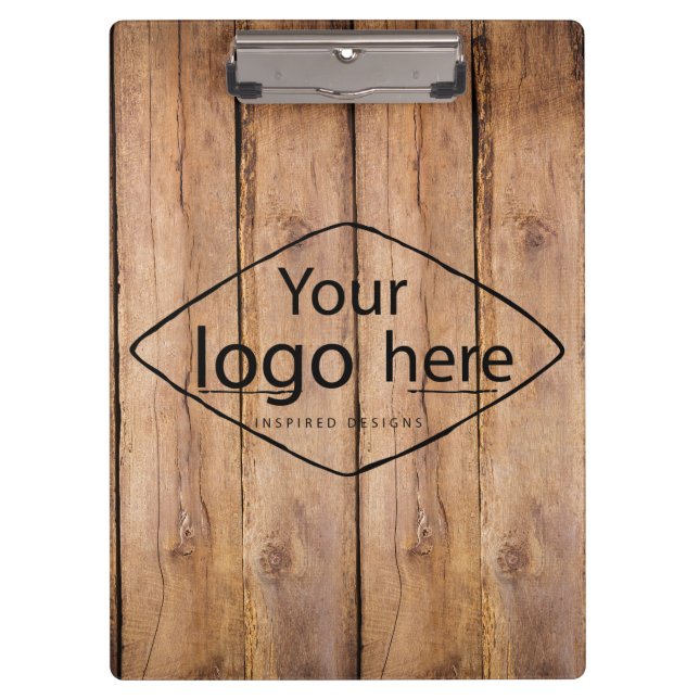 Add your logo rustic barn wood clipboard (Front)