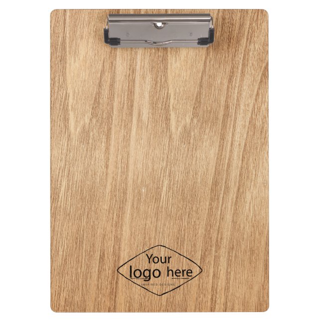 Add your logo rustic barn wood clipboard (Front)