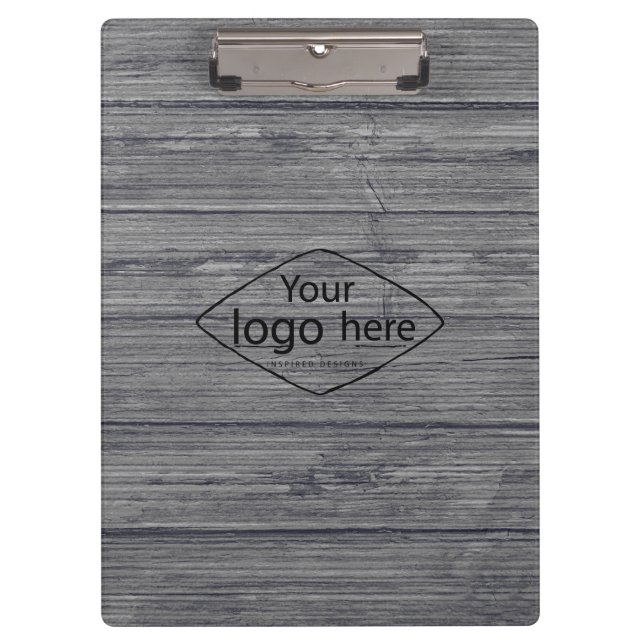 Add your logo rustic barn wood clipboard (Front)